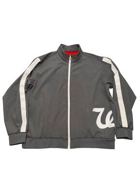 Walgreens Jacket XL Gray Full Zip Uniform Employee Windbreaker Adult fleece